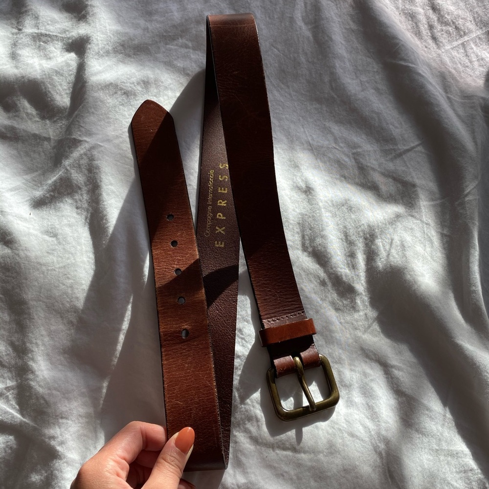 Express Brown Leather Belt